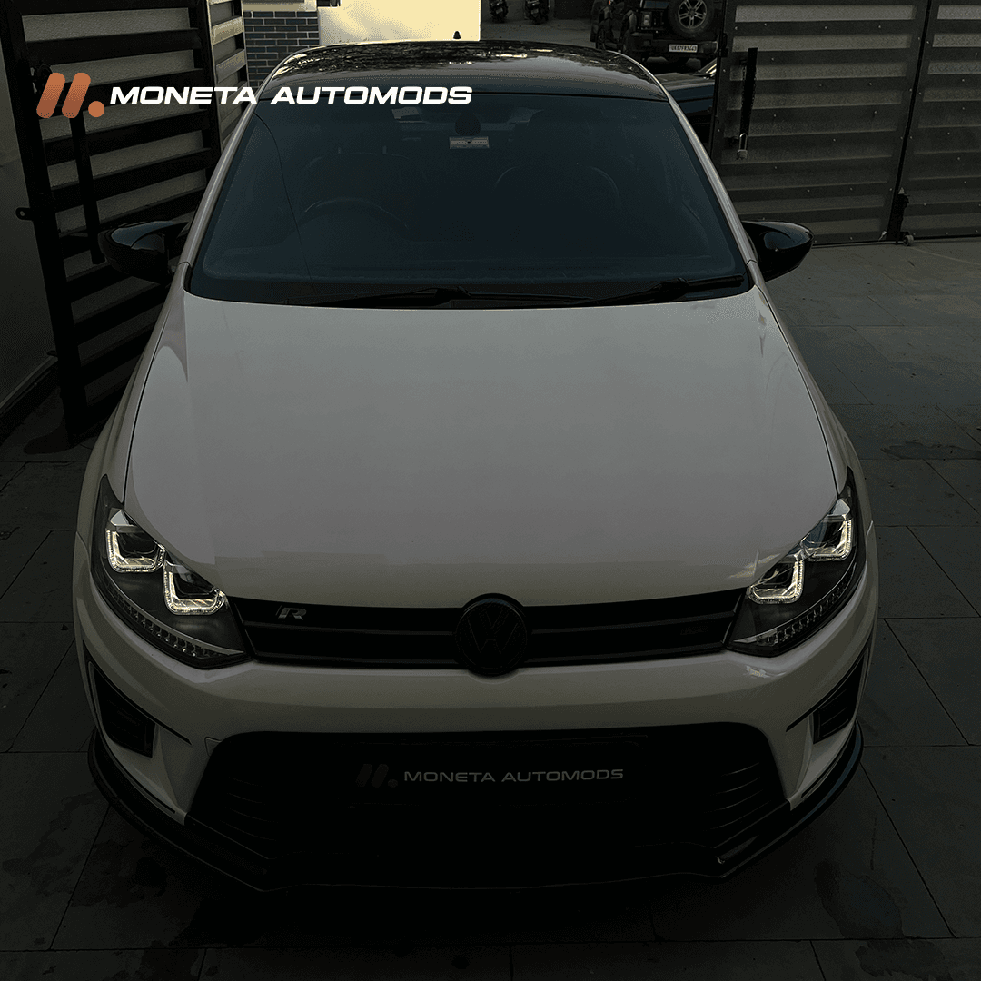 VW Polo UU Style Red/Silver Line Projector Headlight 5