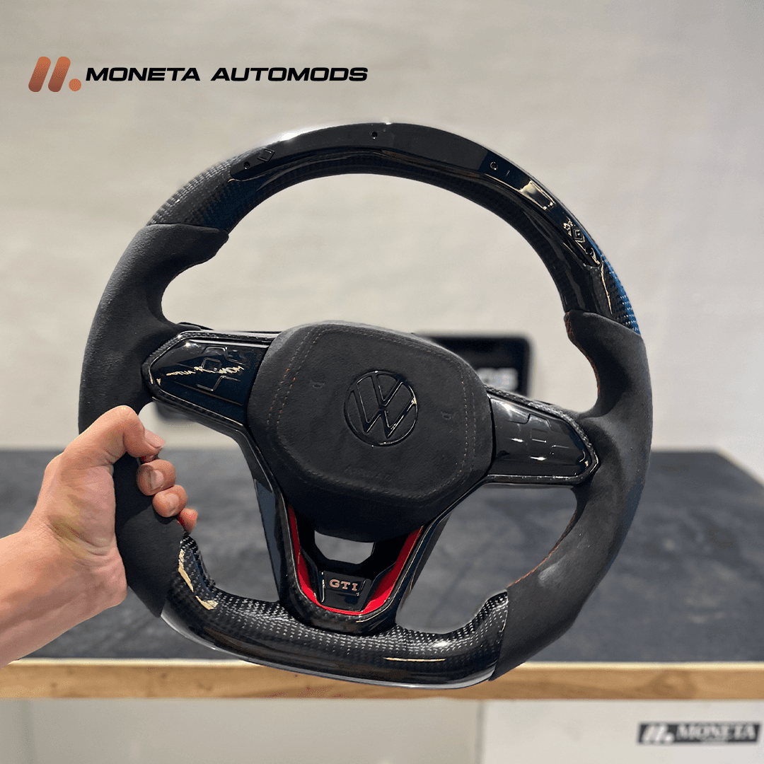 Virtus Carbon Fiber steering Wheel+LED RPM Lights+Alcantara Airbag+Haptic Touch Buttons secondary