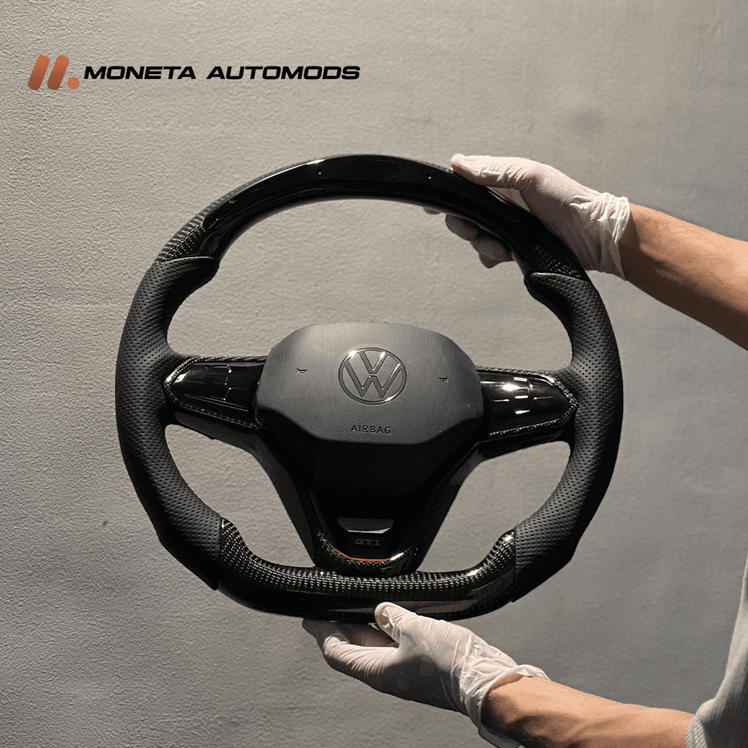 Virtus Carbon Fiber Steering+LED RPM Light+Haptci Touch Buttons