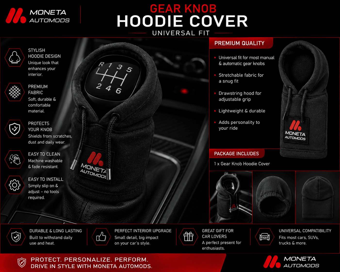 Gear Knob Hoodie Cover – Universal Fit