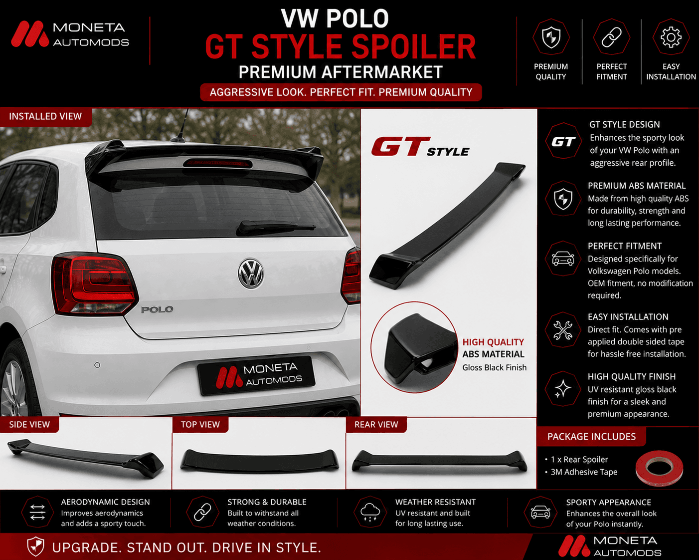 VW Polo GT Style Spoiler / Premium Aftermarket