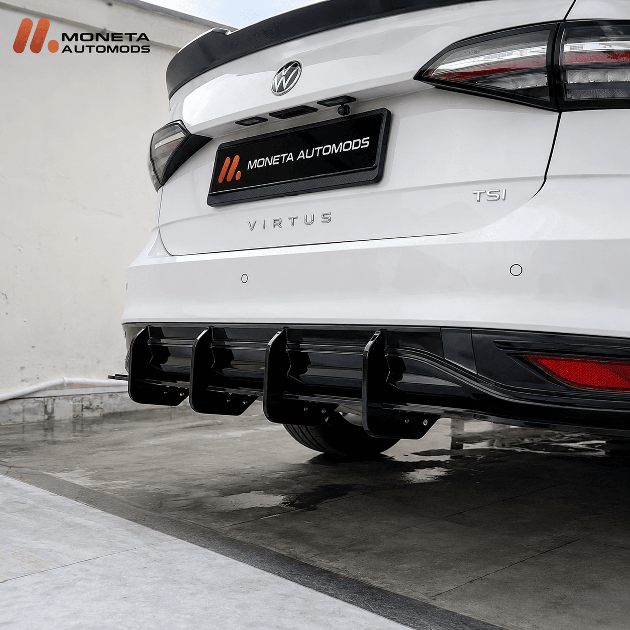 VW Virtus 4 Fin Rear Diffuser ABS Material