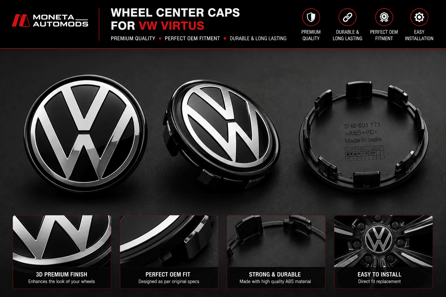 Wheel Center Caps for Virtus