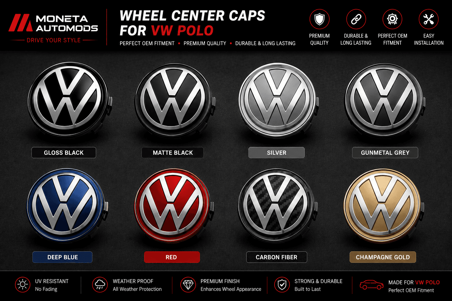 Wheel Center Caps for Polo