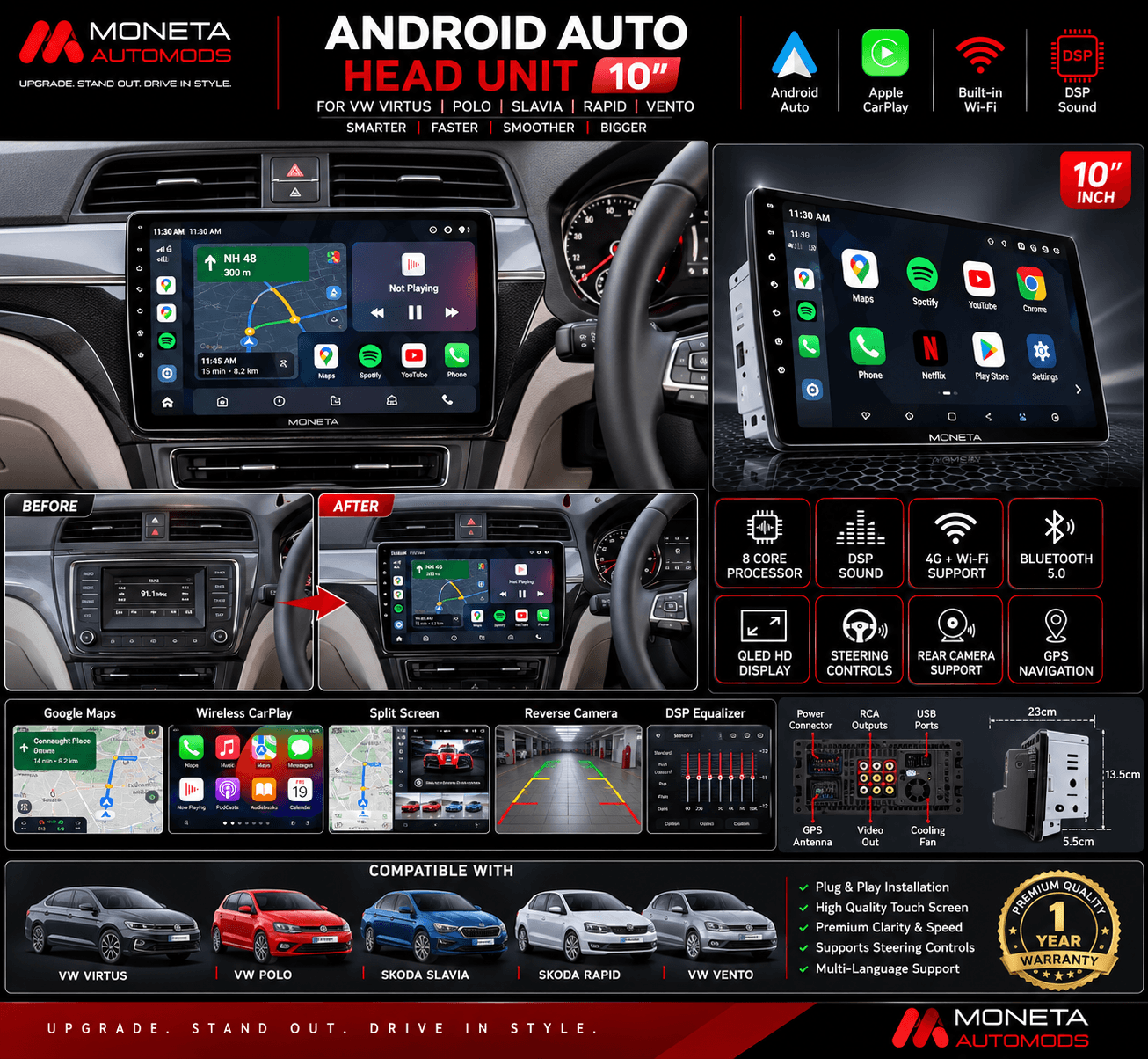 Android Auto Head Unit 10"