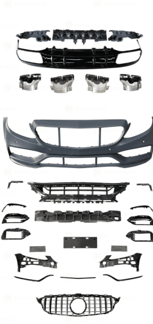Mercedes-Benz C-Class C205 Coupe (2015–2021) AMG C63 Style Front Bumper Conversion Body Kit
