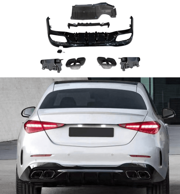 Mercedes-Benz C-Class W206 (2022–2025) AMG C63 Style Rear Bumper Conversion Body Kit 3