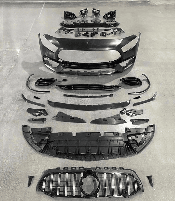 Mercedes-Benz A-Class W177 (2018–2024) AMG A45 Style Conversion Body Kit – Front & Rear Bumper, Side Skirts, Rear Diffuser & Exhaust Tips 3