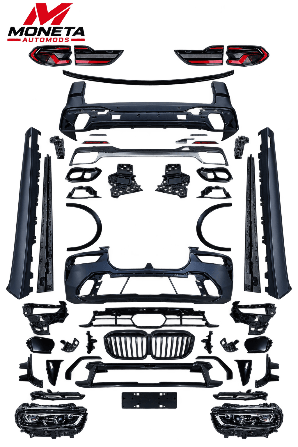 BMW X7 G07 (2019–2022) M Sport M Performance MT M Tech Body Kit – Front & Rear Bumper, Side Skirts, Rear Diffuser & Exhaust Tips