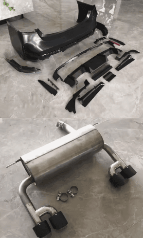 BMW 3 Series F30 (2012–2018) to G20/G28 (2023+) Style Rear Conversion Body Kit – Rear Bumper, Trunk, Taillights & Exhaust Tips (Non-Cut Version) 3