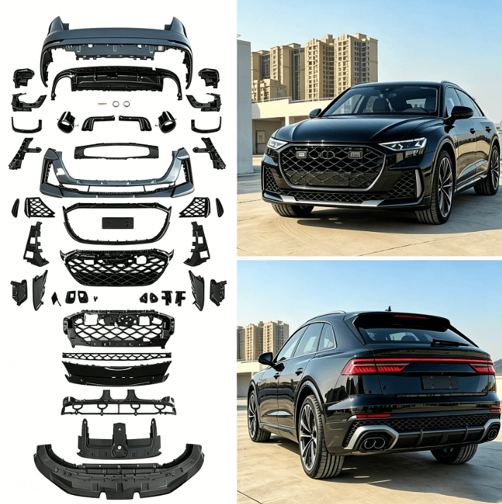 Audi Q8 (2019–2023) to RSQ8 (2024+) Style Sport Front & Rear Bumper Conversion Body Kit 2